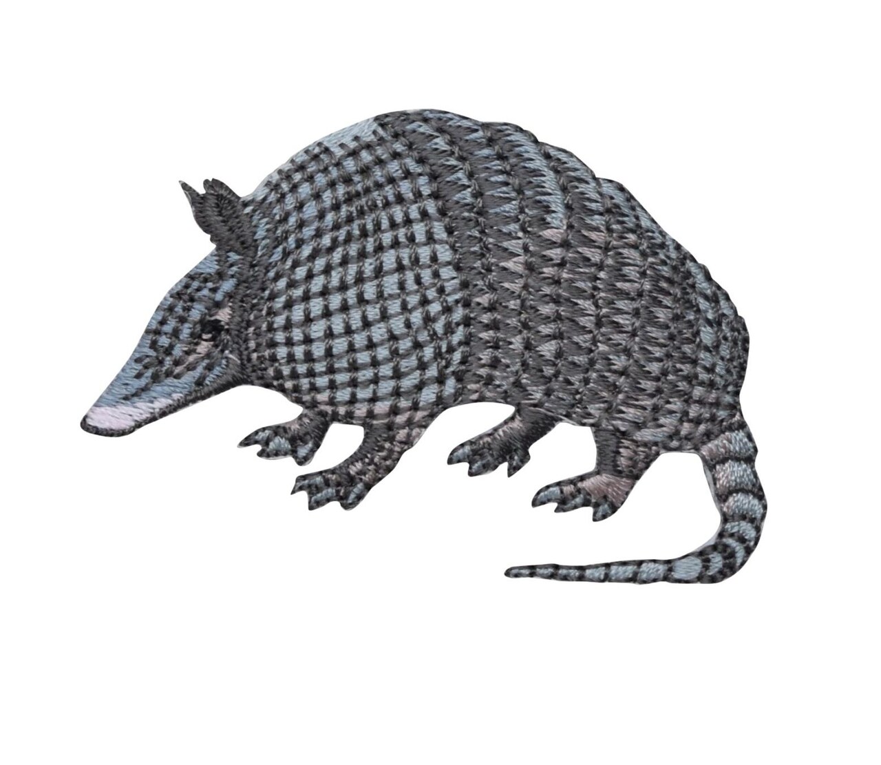Nine Banded Armadillo - Facing Left, Embroidered, Iron on Patch